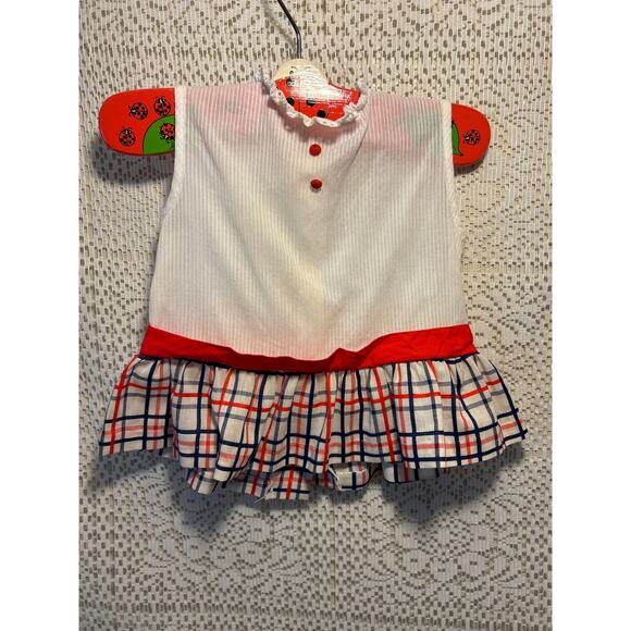 Vintage Sears 60’/70’s Infant Tennis blouse/Dress 18-24 months, Red,Wht & Blue - Picture 1 of 7